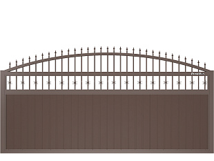 Откатные автоматические ворота Дорхан SLG-A Premium Classic арочные с пиками, 4700х2600